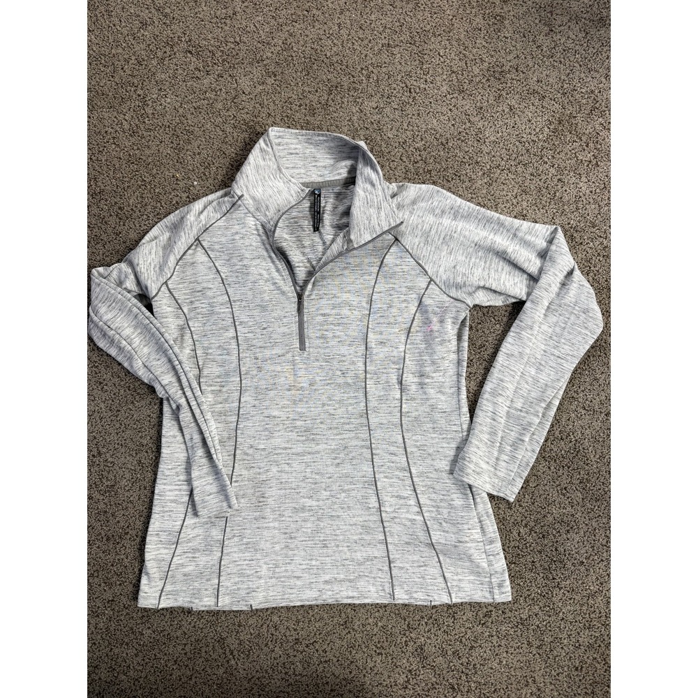 Kuhl Womens Pullover Sweatshirt 1/4 Zip Heathered  Gray Large